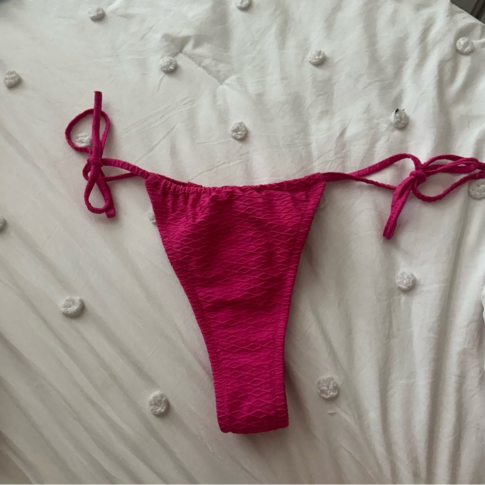 Victoria's Secret Hot Pink Tie-Side Thong Bikini Bottom